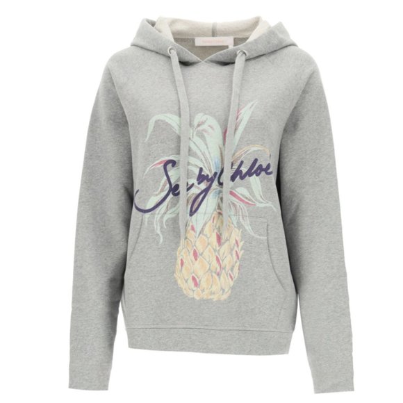 See By Chloe pineapple print gray hoodie - Picture 1 of 11